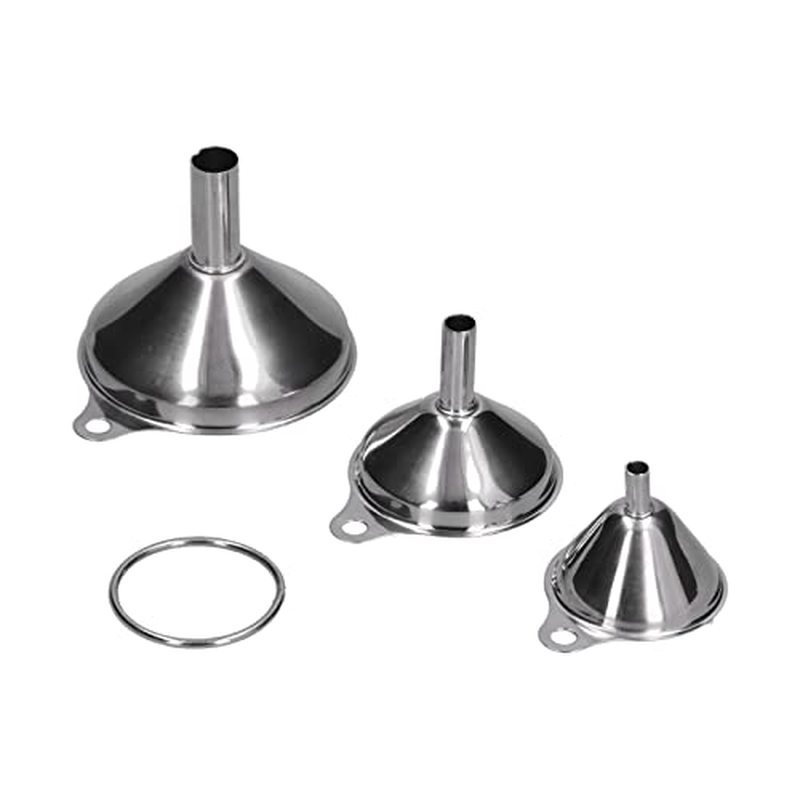 Funis De Aço Inoxidável , 3 Peças De Cozinha Para Encher Garrafas , Conjunto De Funil De 3 Tamanhos Com Círculo Transfer