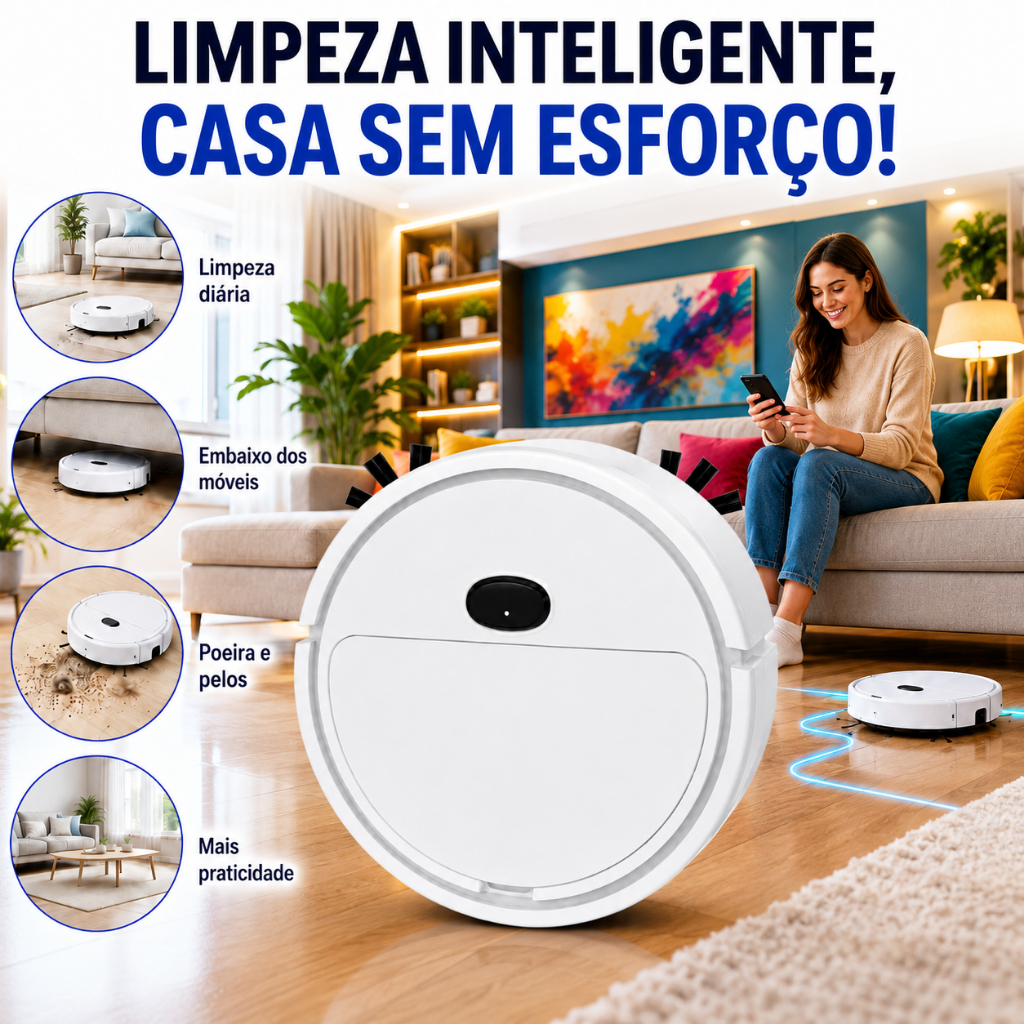 Robô Aspirador de Pó Automático Sweeping Robot K235 – Compacto para Limpeza Diária