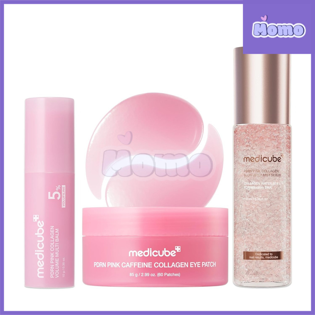 [NEW]Medicube PDRN Pink Caffeine Collagen Eye Patch 60pcs 85g&Collagen Volume Multi Balm 10g&PGlow Jelly Mist Serum100ml