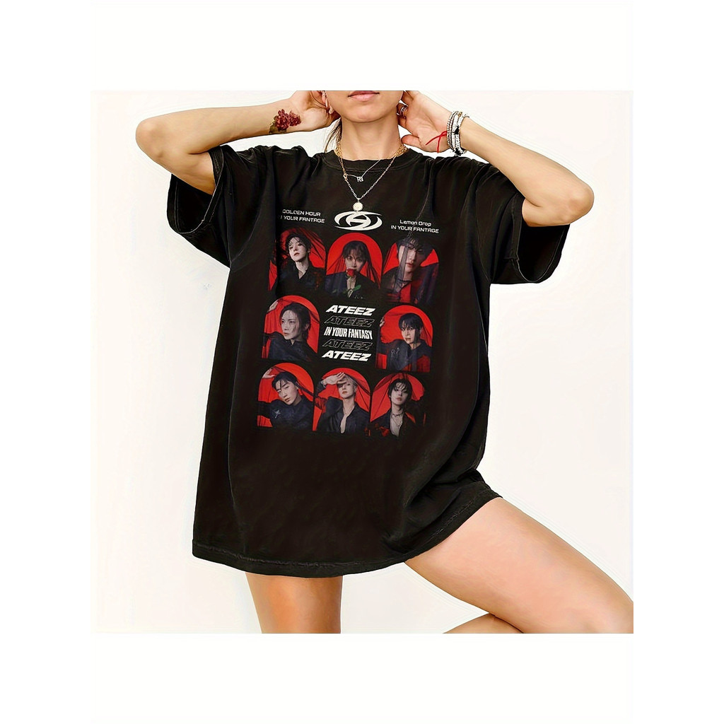 Camiseta Atees World Tour Merchandise Logo Graphics Breathable Confortável Moderna Estilosa Casual