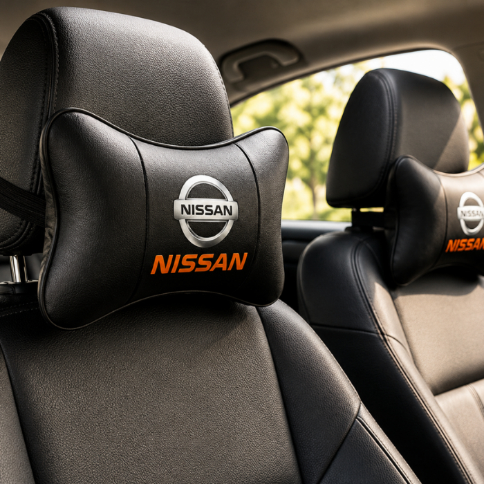 Kit 2 Almofadas de Pescoço para Carro Nissan Apoio Automotivo para Viagem