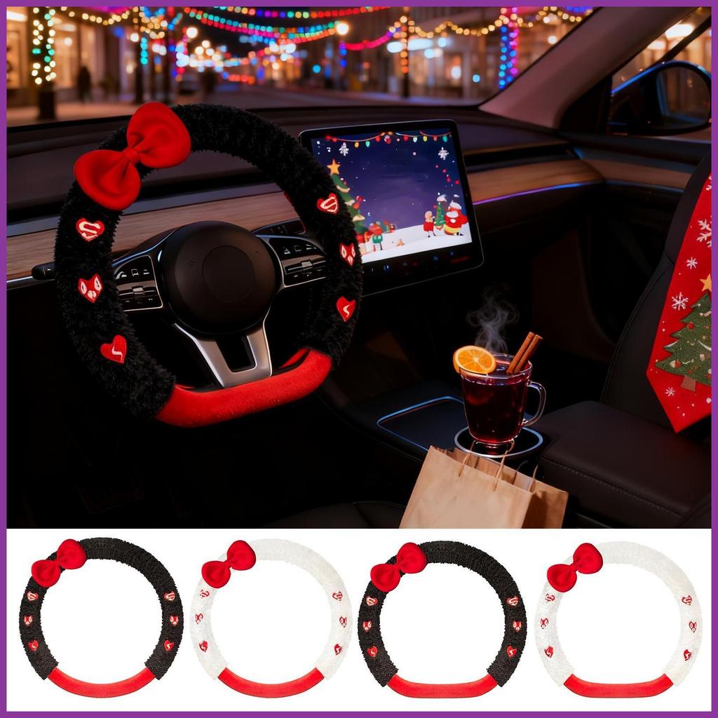 Capa De Volante De Pelúcia Inverno Decoração Interior Automotivo Macio Do Carro Protetor lameintbr