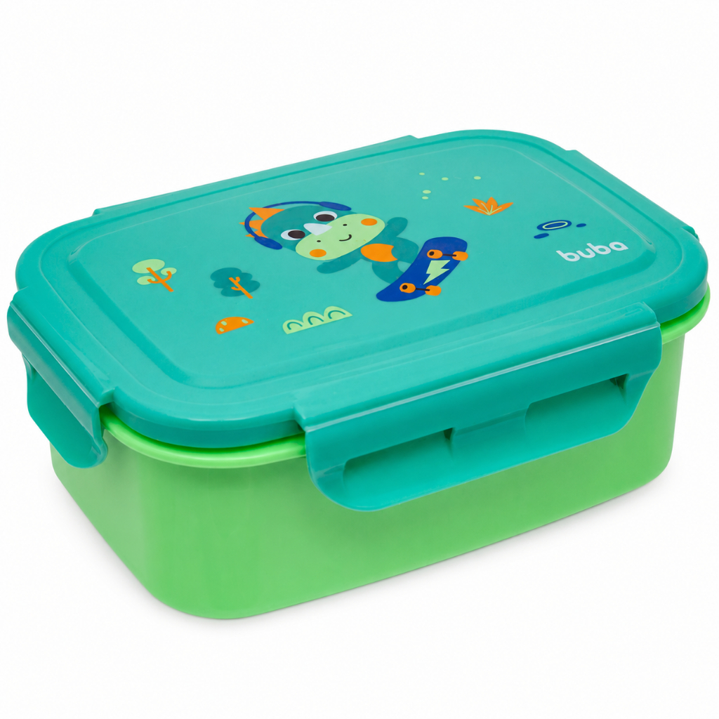 Lancheira Bento Box Inox Zoo Dino Buba 600ml Antivazamento