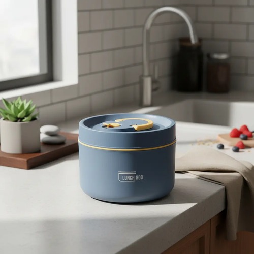 Marmita Térmica Inox 600ml Lunch Box Pote para Comida Quente e Fria com Tampa Hermética