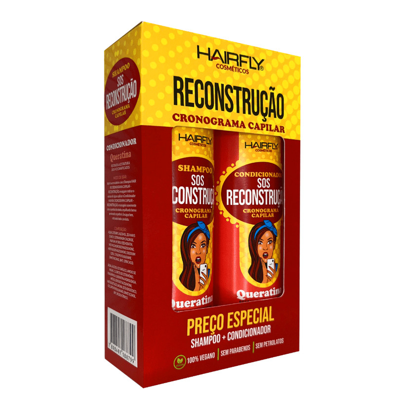 BOX SOS Cronograma Capilar Reconstrução Hair Fly 600ml