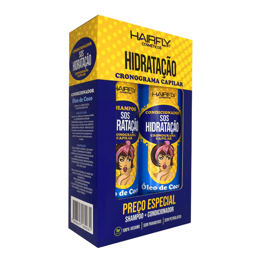 BOX SOS Cronograma Capilar Hidratação Hair Fly 600ml