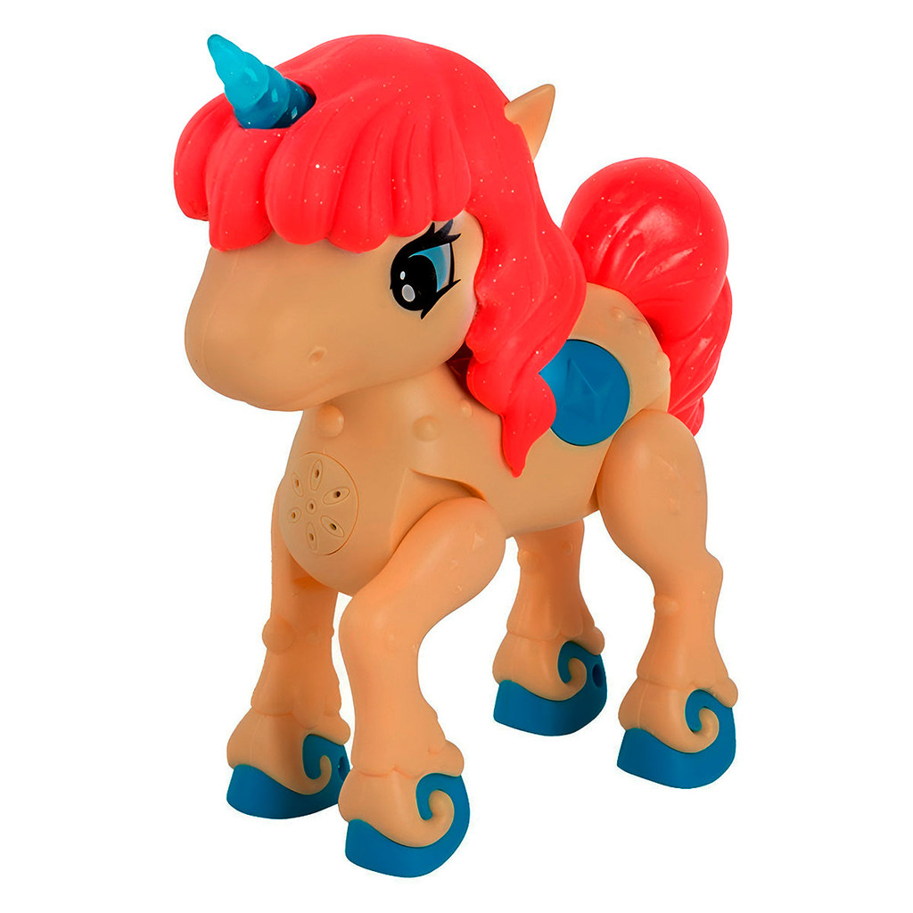 Brinquedo Unicórnio Vermelho com Luz e Som para Bebês
