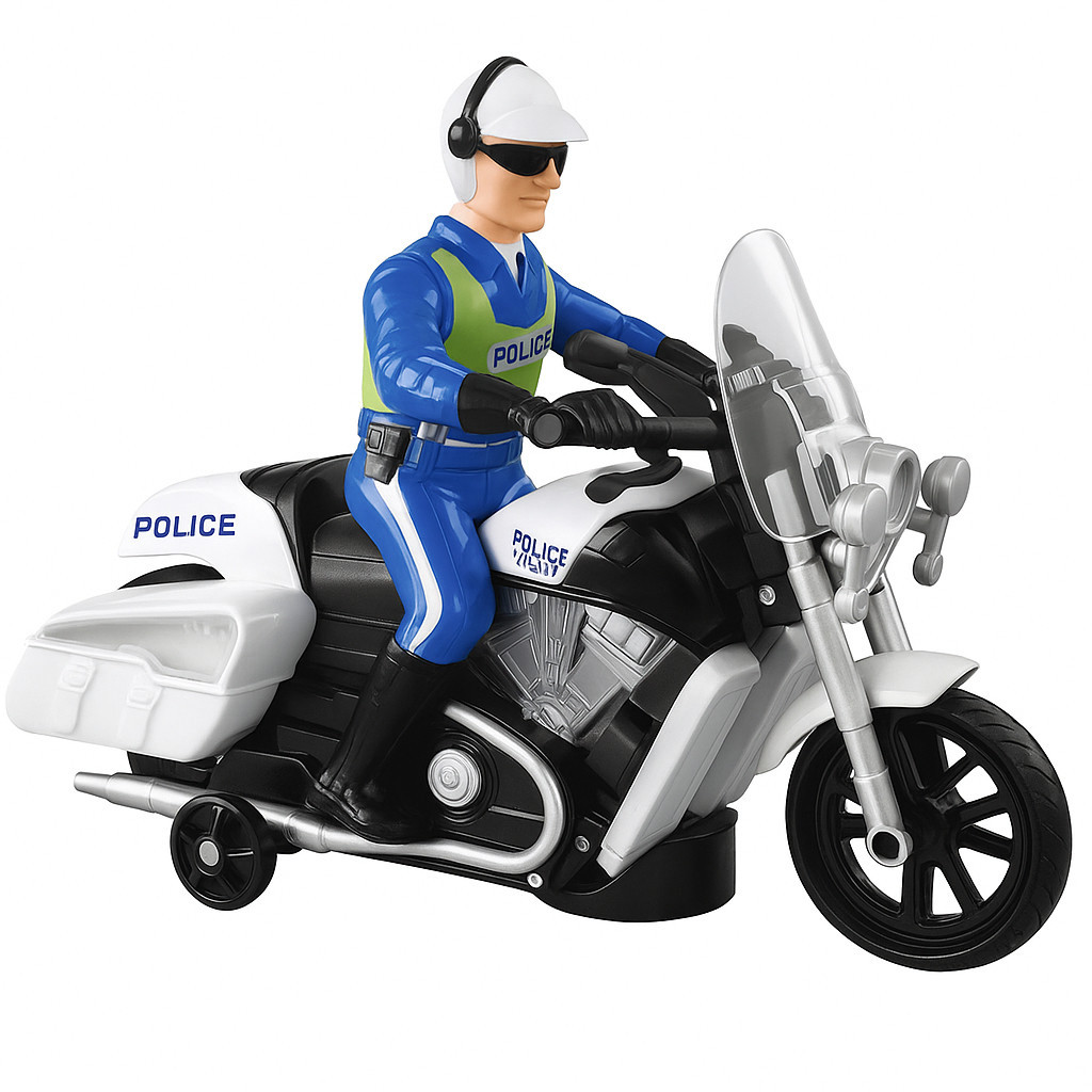 Moto De Polícia Bate E Volta C/ Som E Luz Brinquedo Infantil