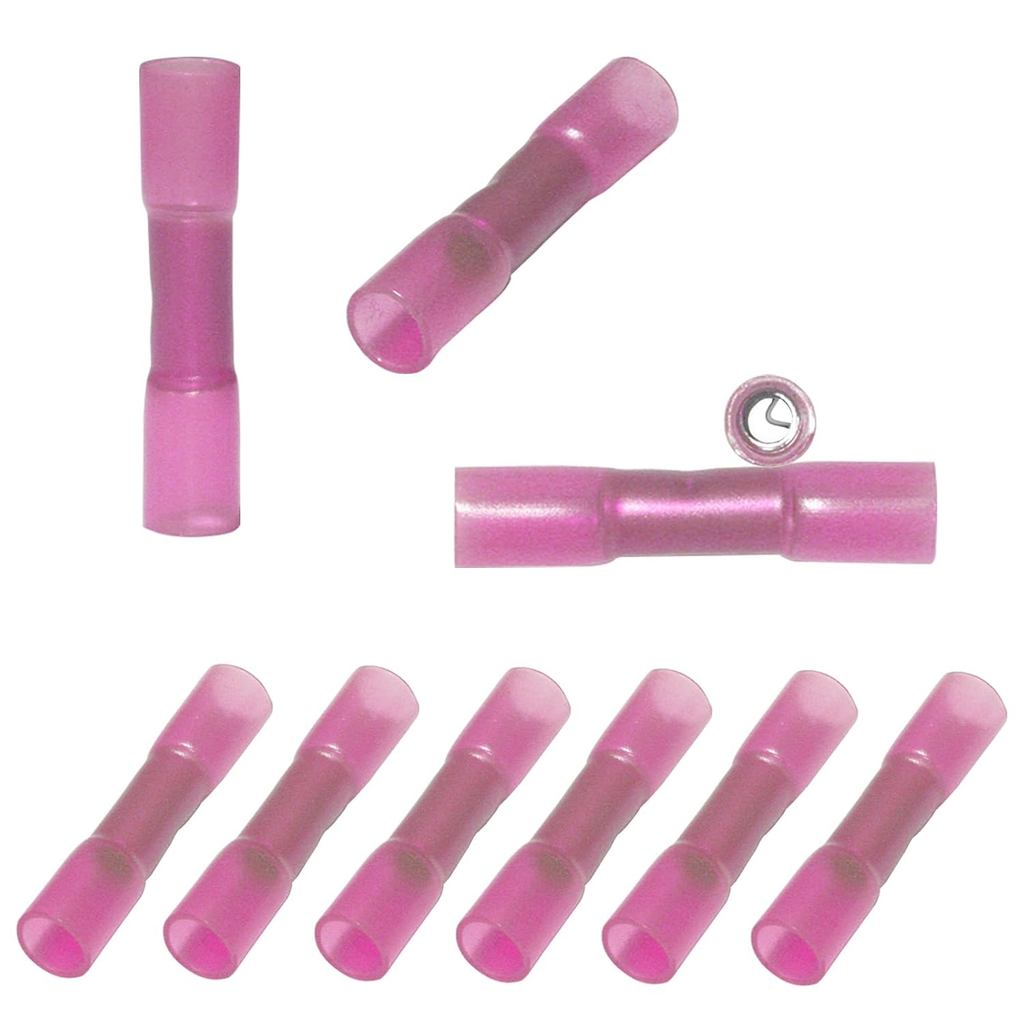 Red 10Pcs 8AWG Heat Shrink Butt Connectors Kit,Waterproof Insulated Marine Automotive Crimp Terminals Butt Splice Connec