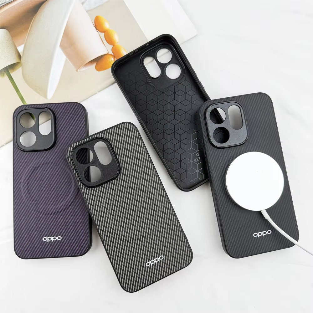 Capa De Telefone Magnética Com Textura De Fibra De Carbono Para OPPO Find X9 X8 Pro X9Ultra Reno 12F 13F 14F 15F Capas M