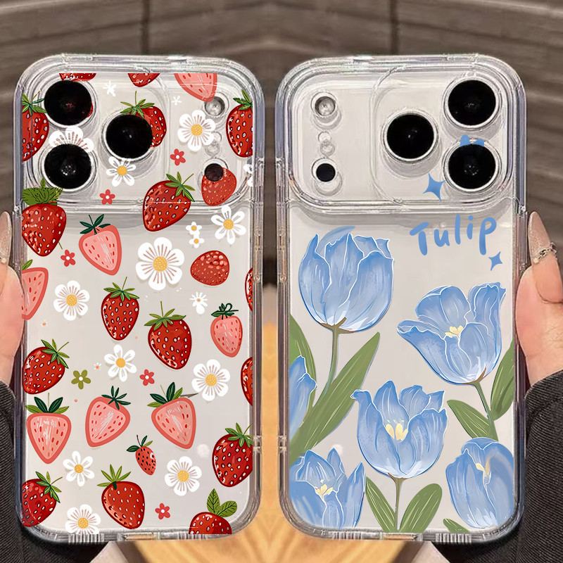 Capa Para OPPO Reno 15 15F 14 Pro 14f 13f 12F A6 5G 11 12 A5 A6X Lindas Flores Macio Transparente Silicone Floral