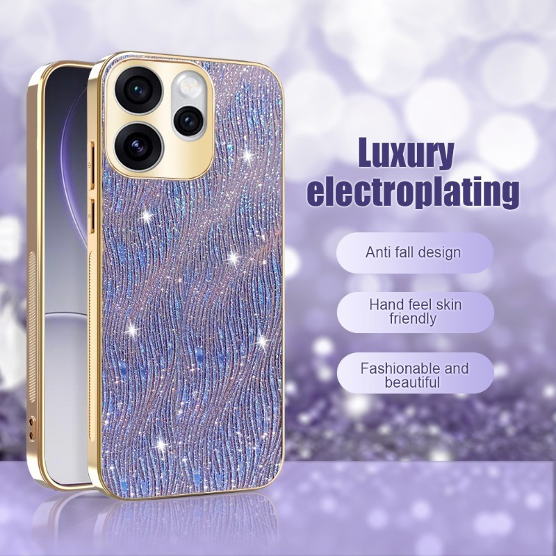 Capa De Telefone Com Ondulação De Água Brilhante Para OPPO Reno 16 11 12 13 14 15 Pro Max 8T 11F 12F 13F 14F 15F 16F 5G