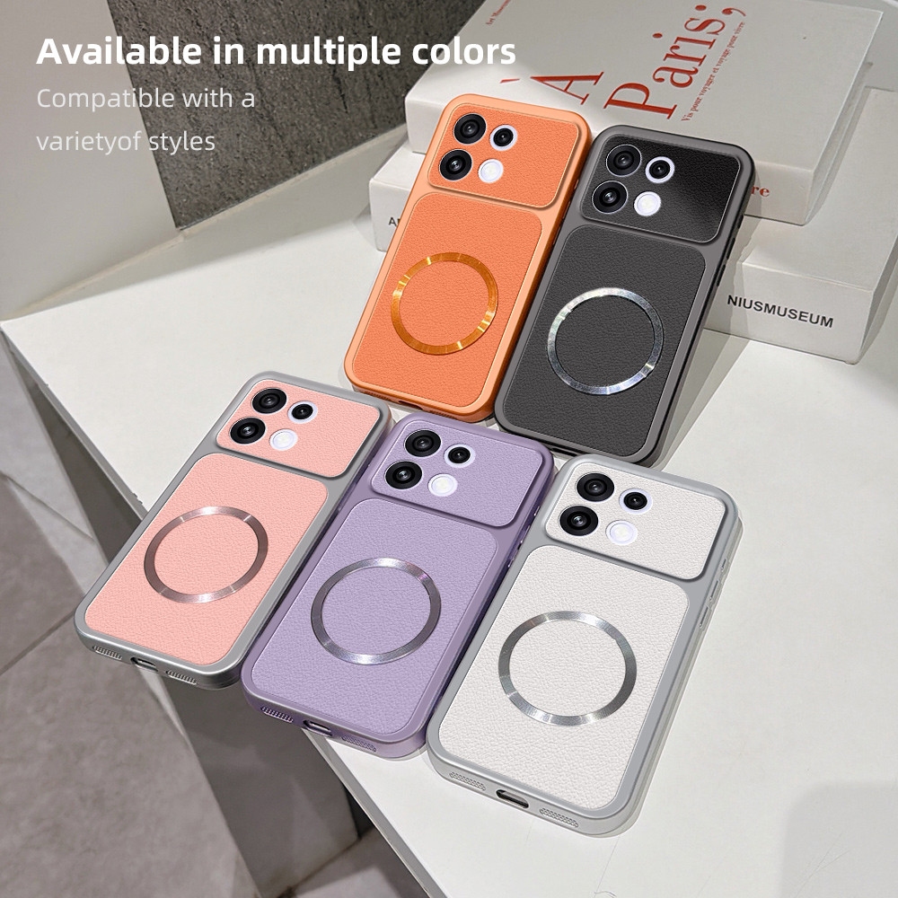 Couro De Luxo Fosco Magnético Caso Telefone Para OPPO Reno16 15 14 13 10 Pro 15F 14F 13F 12F Doces Plutônio Pele Cordeir