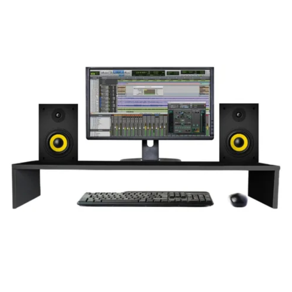 Suporte Para Monitor 90x15x20cm Mdf Clean Escritório Mesa Organização
