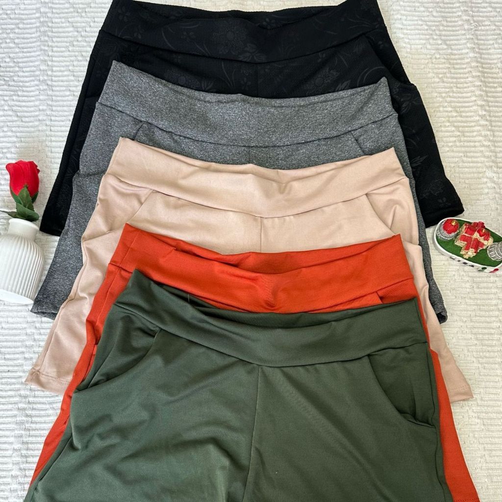 Shorts Verão Com Bolso Feminina Moda Feminina Calor Mulheres Cores sortidas