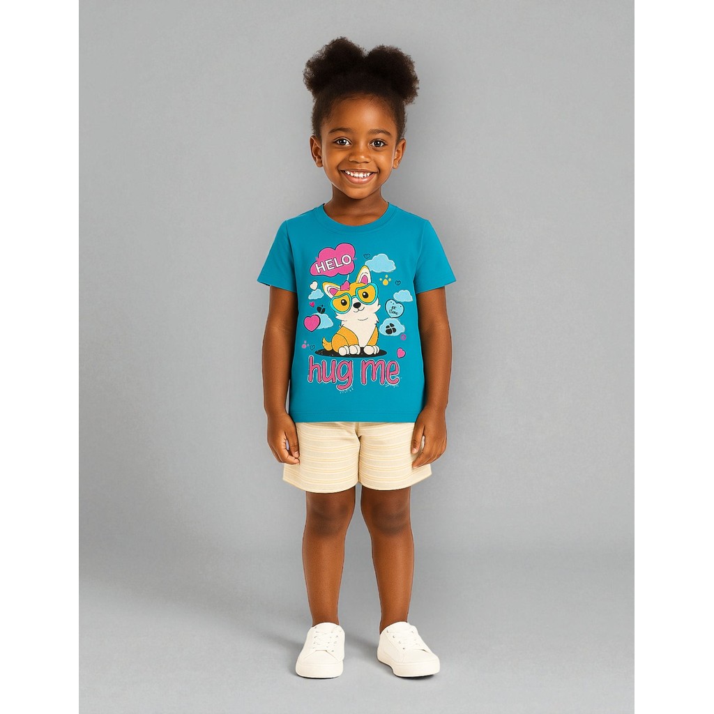 Combo 2 Conjuntinho De Verão Infantil Menina Roupinha Leve Estampada Cores Sortidas Ideal Para Calor