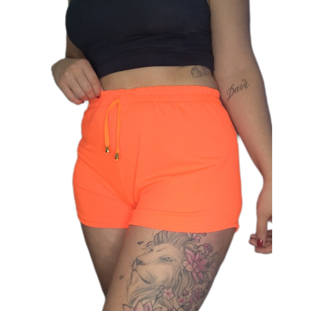Shorts Canelado Confortável Varias Cores Caminhada/Verão/Noite/Calor/Festa/Esportes/Modinha/Blogueirinha