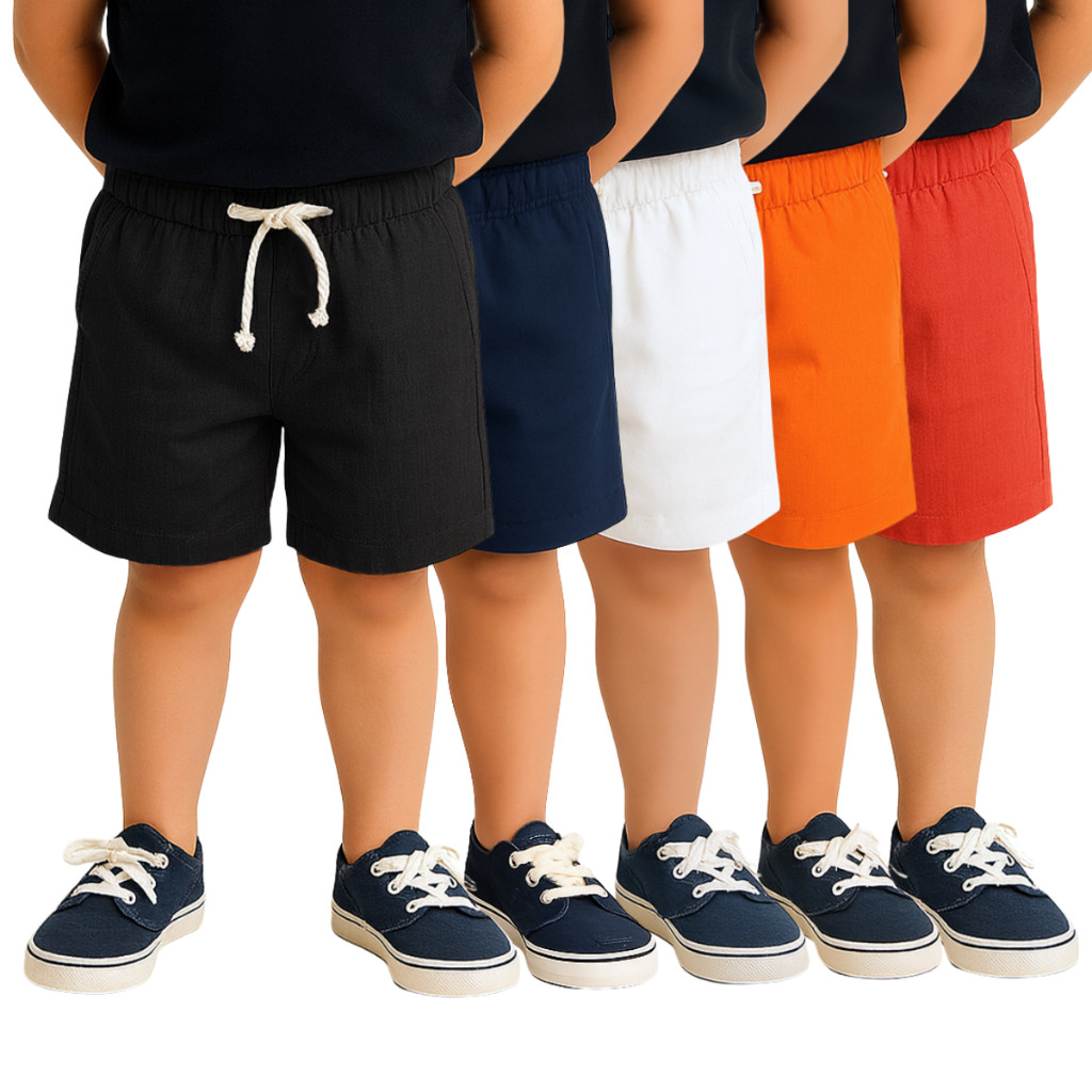 Kit 5 Bermudas Masculina Infantil Menino Leve Calor Escola Passeio