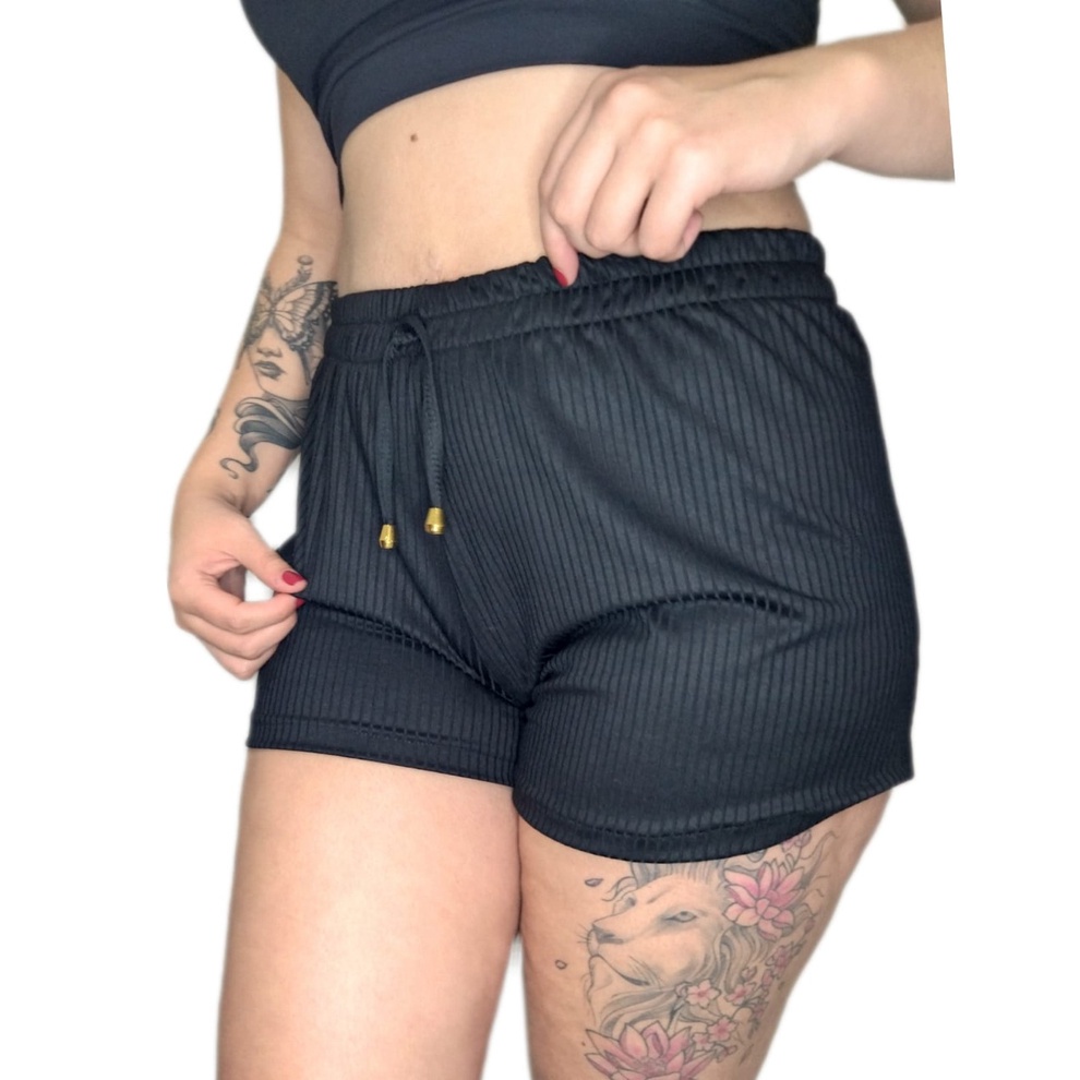 Shortinhos Canelado Curto Varias Cores Confortável  Caminhada/Verão/Noite/Calor/Festa/Esportes/Modinha/Blogueirinha