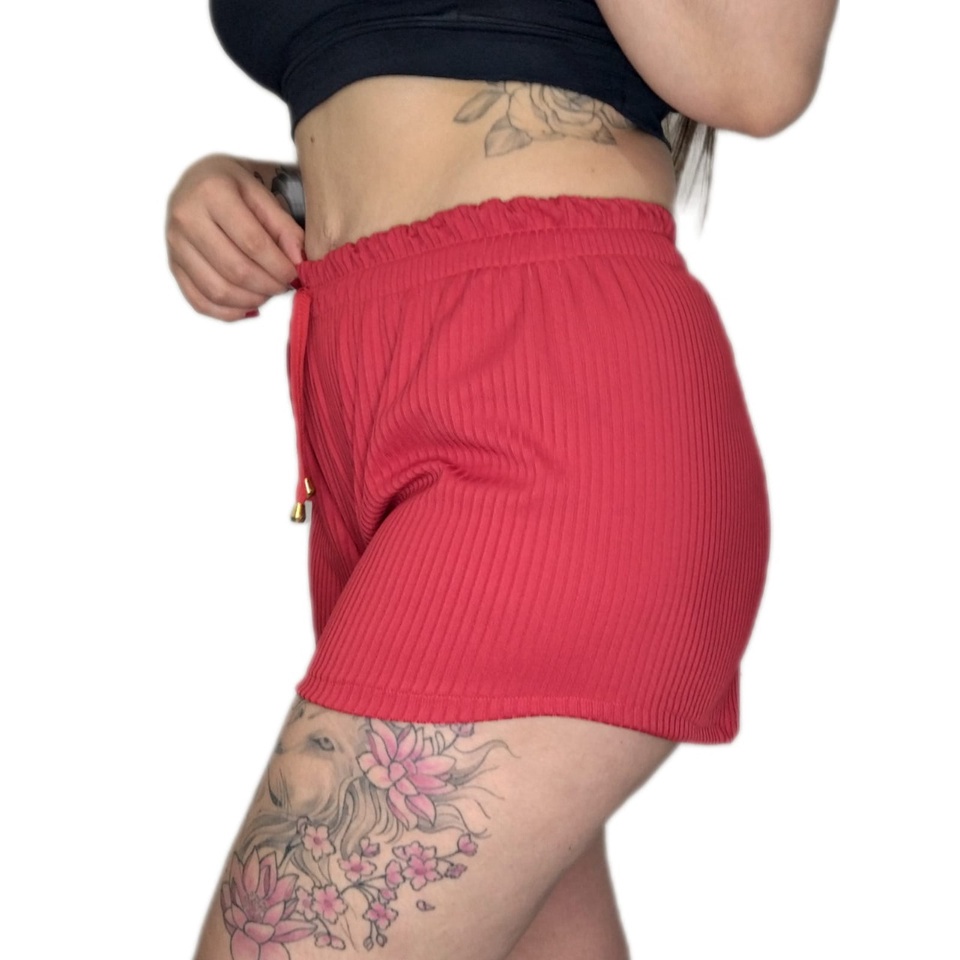 Shorts Canelado Curtinho Confortável Varias Cores Caminhada/Verão/Noite/Calor/Esportes/Modinha/Blogueirinha