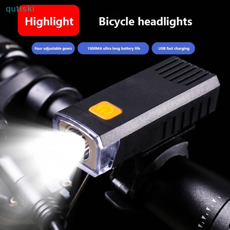 QUTI À Prova De Luz Brilhante Para Bicicleta LED Frontal USB Recarregável Lâmpada De Montanha Lanterna Farol De Scooter