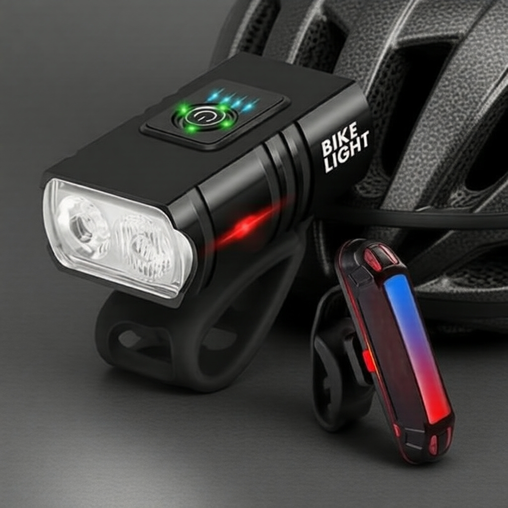 Conjunto de Farol e Lanterna Traseira LED Recarregáveis T6 para Bicicleta, Luzes de Segurança Frontal e Traseira com