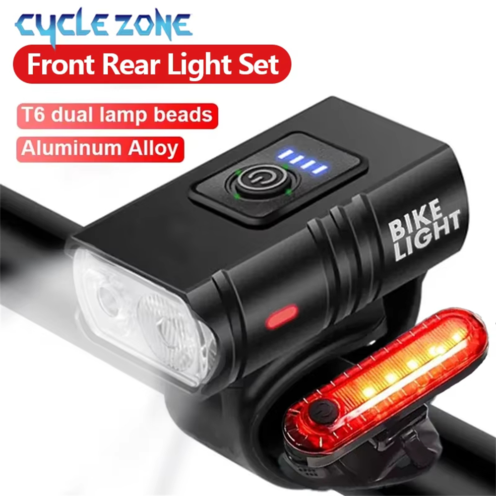 T6 Farol LED Frontal de Bicicleta Recarregável Luz Brilhante para MTB/Estrada Lanterna de Ciclismo para Passeios