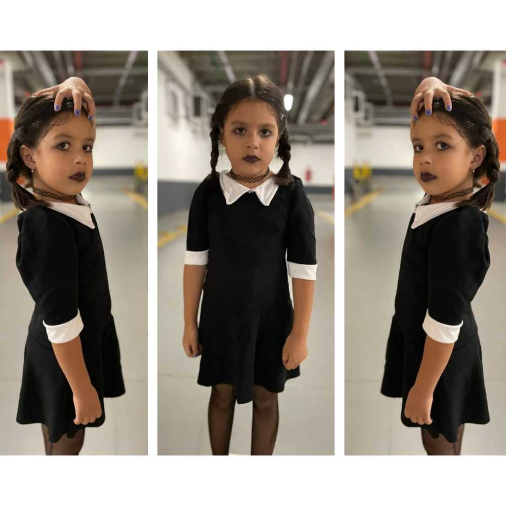 Roupa Infantil Criança Feminina Menina Conjunto Fantasia Carnaval Festa Aniversario Body Suplex Preto