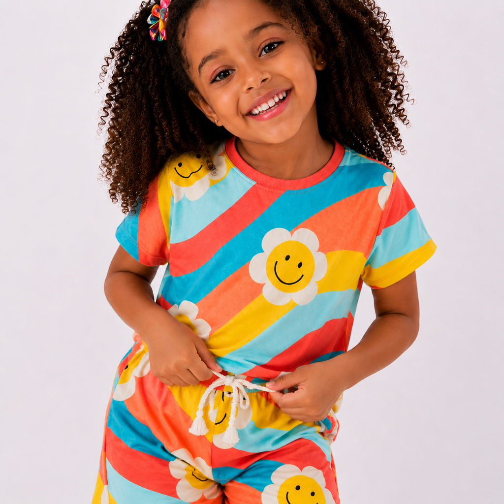 Conjunto Infantil Brasil Tropical na Malha Suplex com Estampa Exclusiva