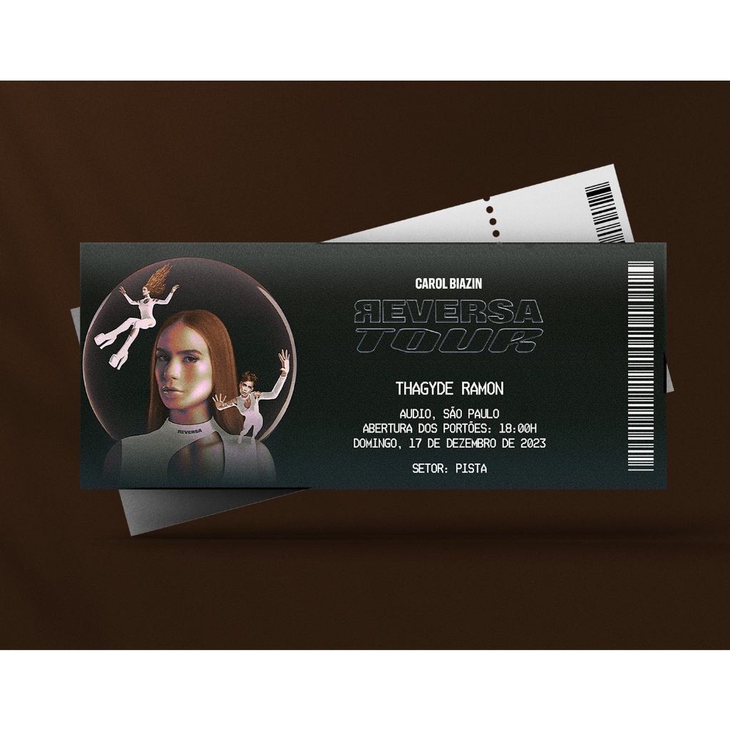 Ingresso Holográfico Personalizado Carol Biazin - Reversa Tour