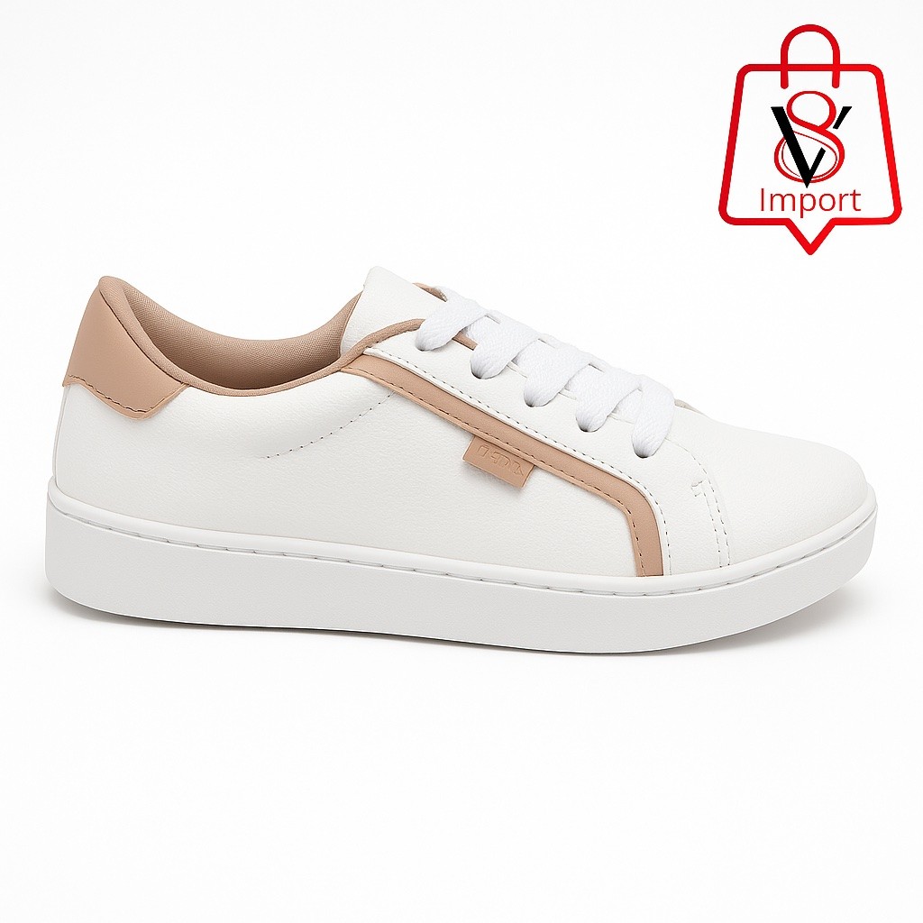 TENIS DAFITI SHOES  BRANCO E NUDE( PRODUTO DEVOLVIDO DE LOGISTICA REVERSA)