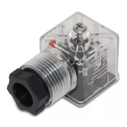 Conector Para Bobina Norma Din Válvula Hidráulica Com Led Dc