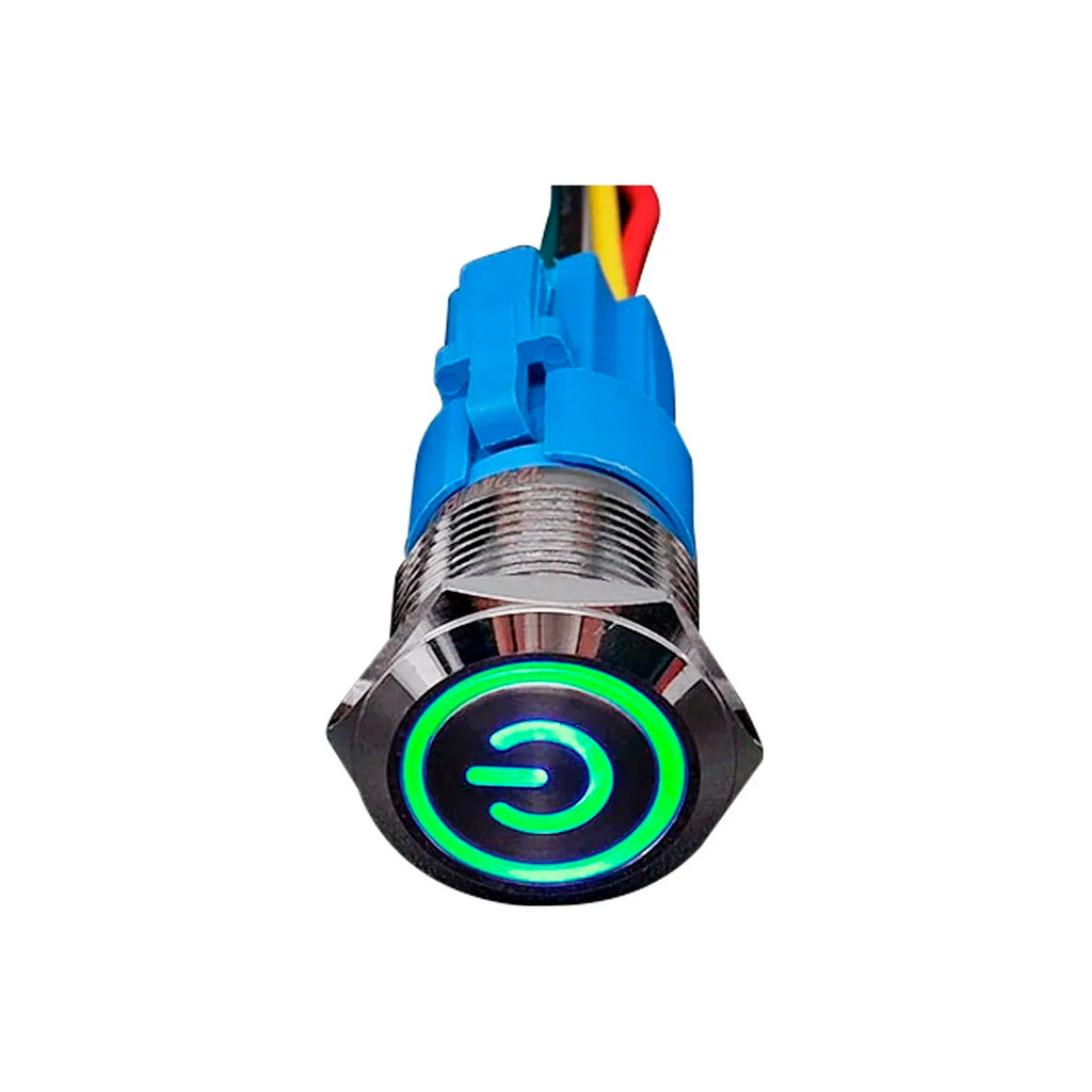 Botão Led 12v A 24v Chave On/off + Conector