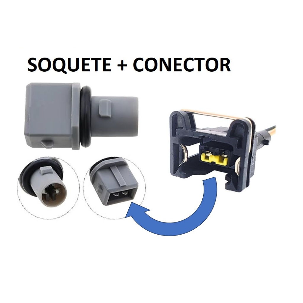 Soquete Lâmpada Meia Luz Pingo W5W T10 Universal + Chicote Conector 2 Vias Para Gol Saveiro Parati G2 Palio Strada Siena