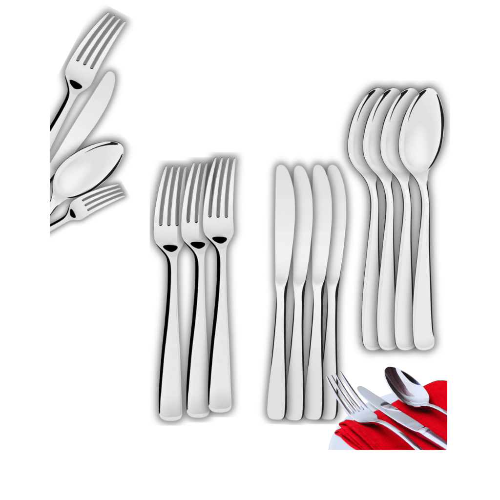 são mais forte para busca: Jogo de Talheres Inox 72 / 36 / 24 / 12 Peças – Garfo Faca Colher Mesa Cozinha