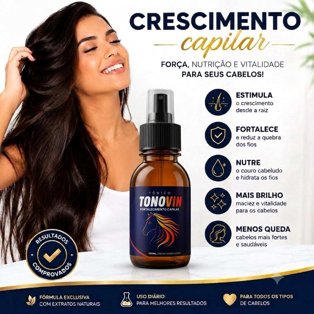 TÔNICO CAPILAR TONOVIN 100ML – CRESCIMENTO ACELERADO E FIOS MAIS FORTES