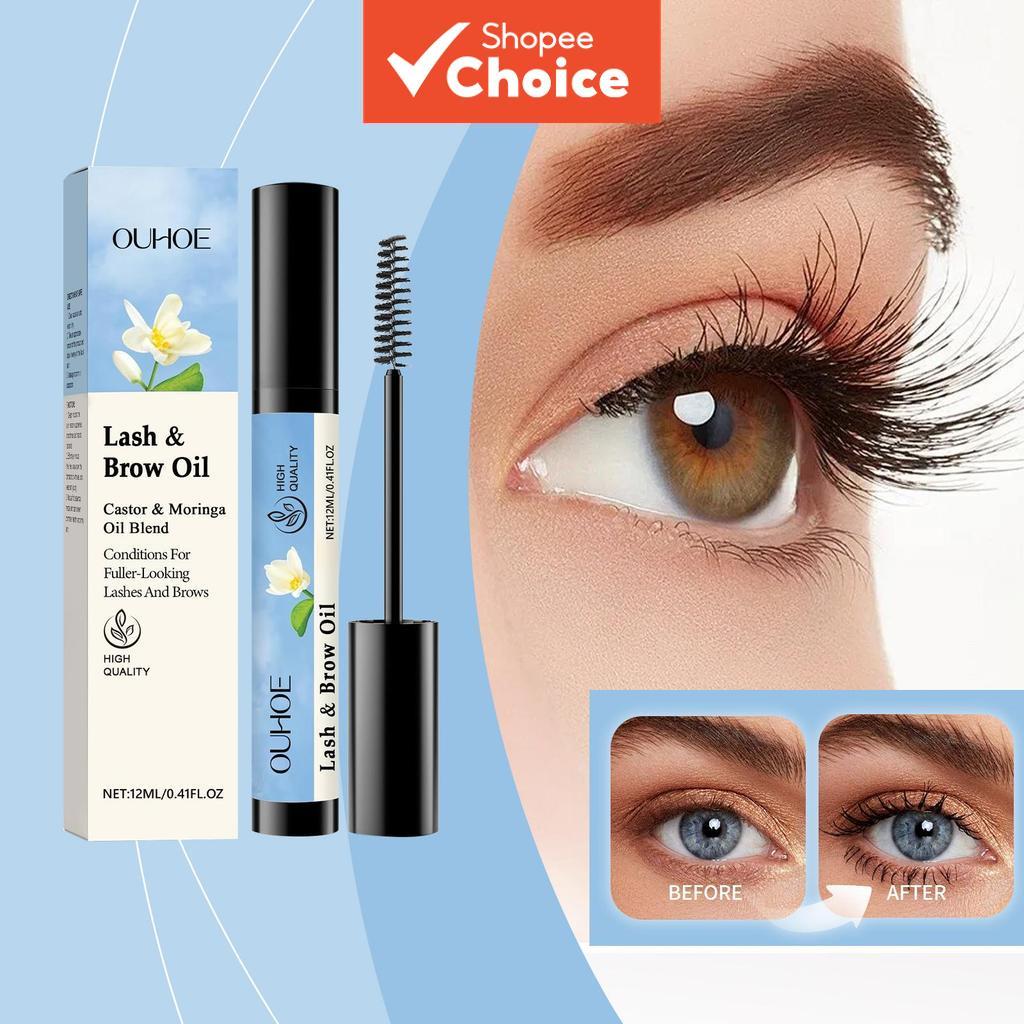 Sérum de Crescimento de Cílios e Sobrancelhas 12ml - Infundido com Glicerina para Cílios Mais Fortes e Longos,