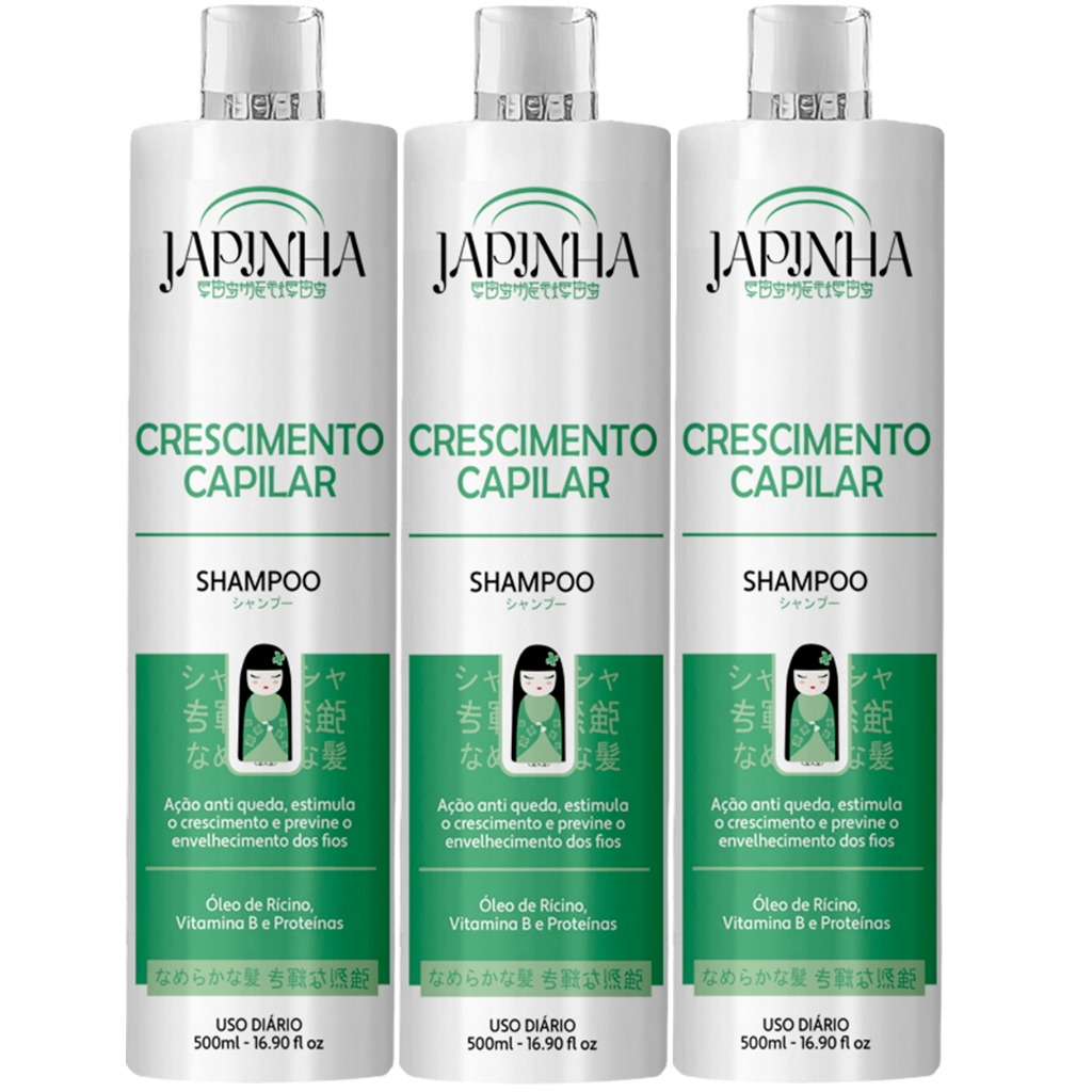 Kit 3 Shampoo Fios Mais Fortes, Queda Menos + Crescimento Capilar