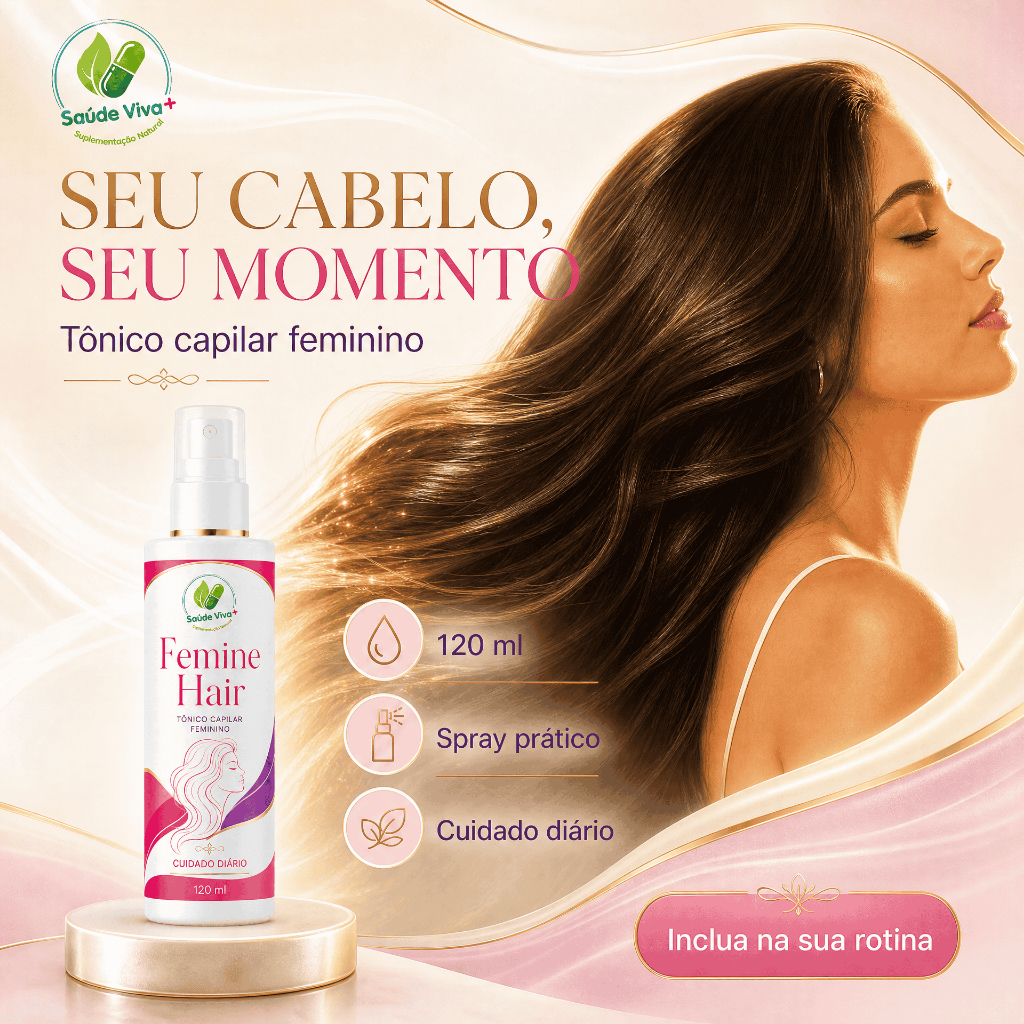 FEMINIME HAIR - Crescimento Capilar Acelerado, Cabelo Mais Forte