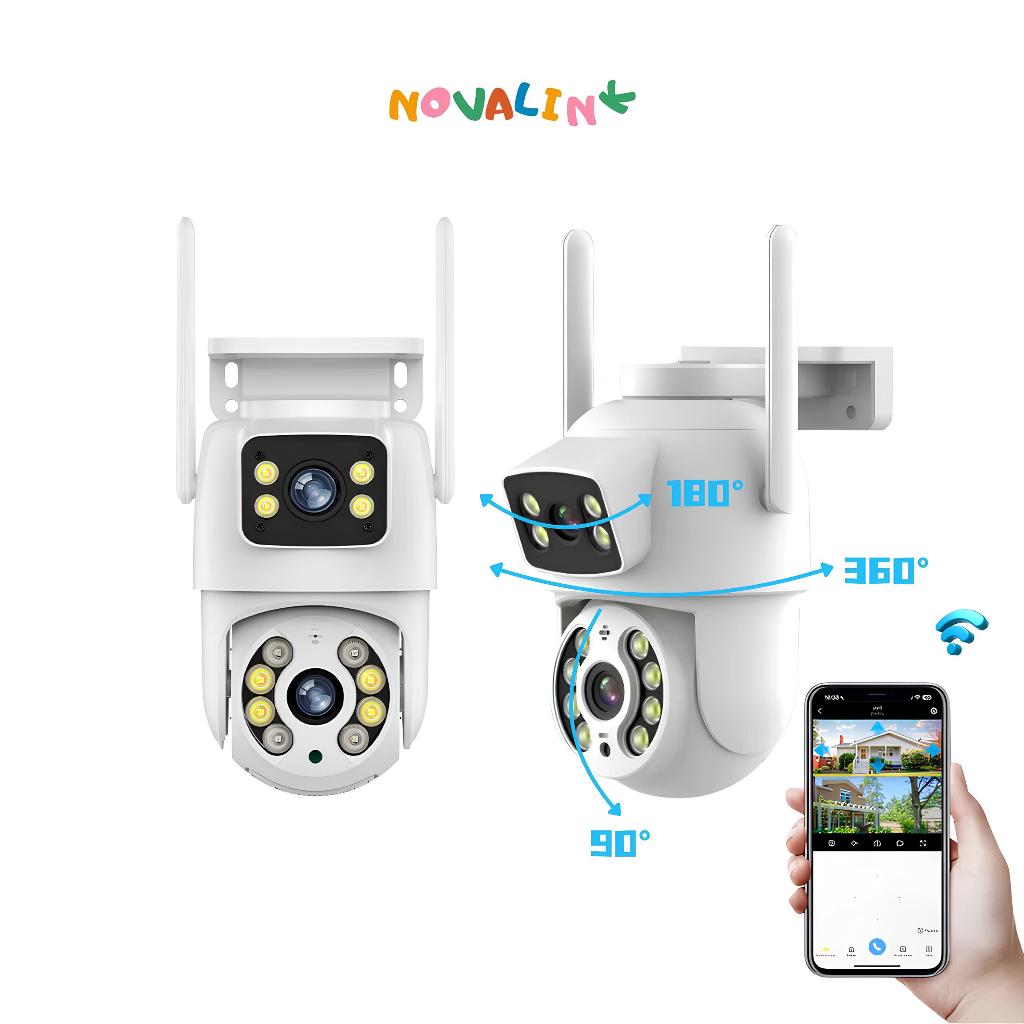 Câmera De Segurança com Lente Dupla ICSEE 360° Sensor Movimento Visão Noturna Giratória Wi-Fi