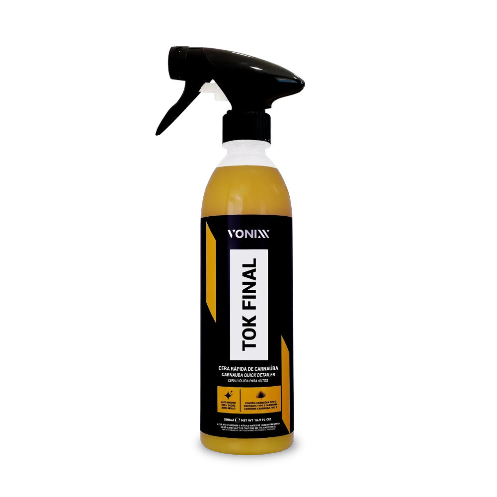 Cera Líquida Automotiva de Carnaúba Spray Tok Final 500ml Vonixx Premium