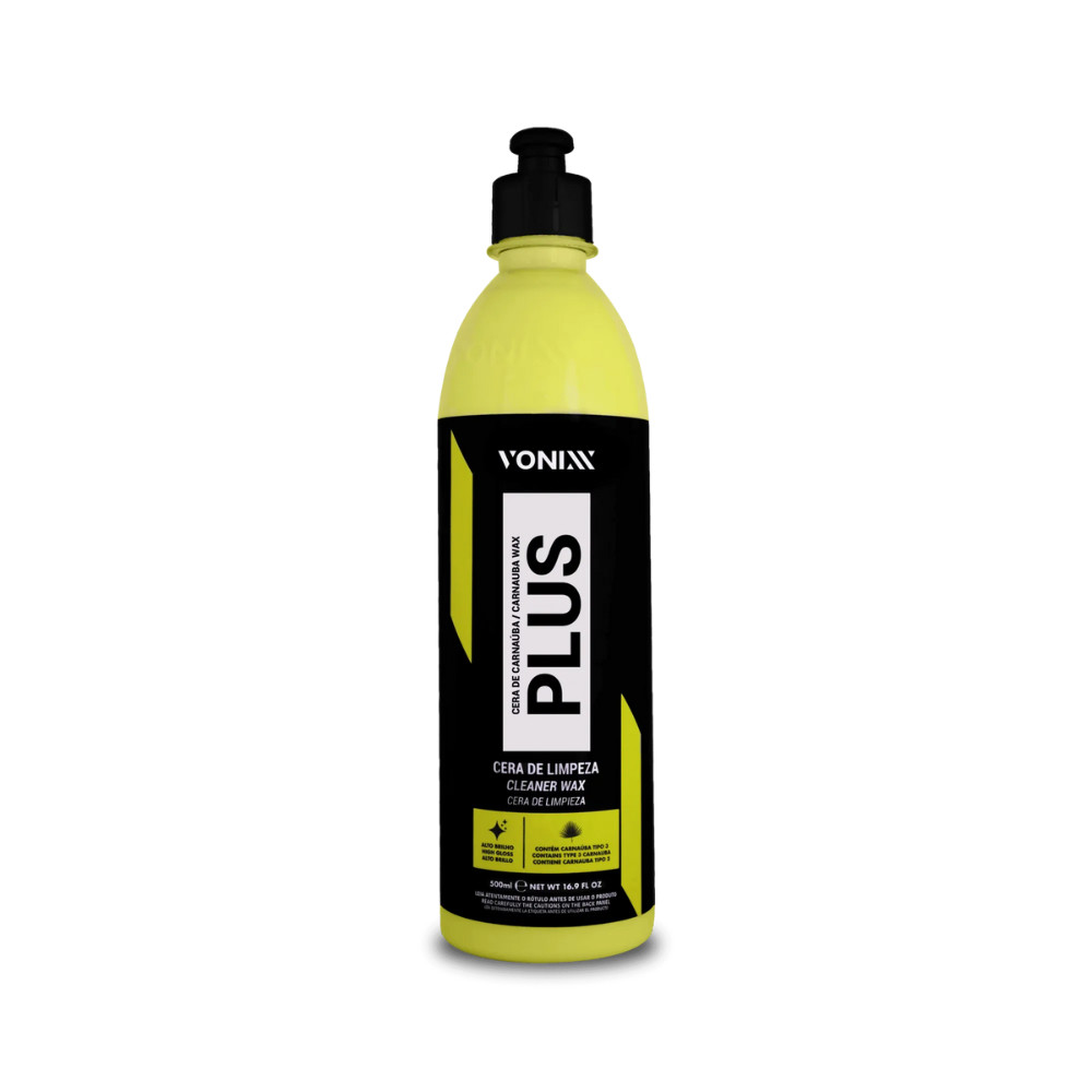 CERA DE CARNAÚBA LÍQUIDA DE ALTO BRILHO PLUS 500ML ORIGINAL VONIXX