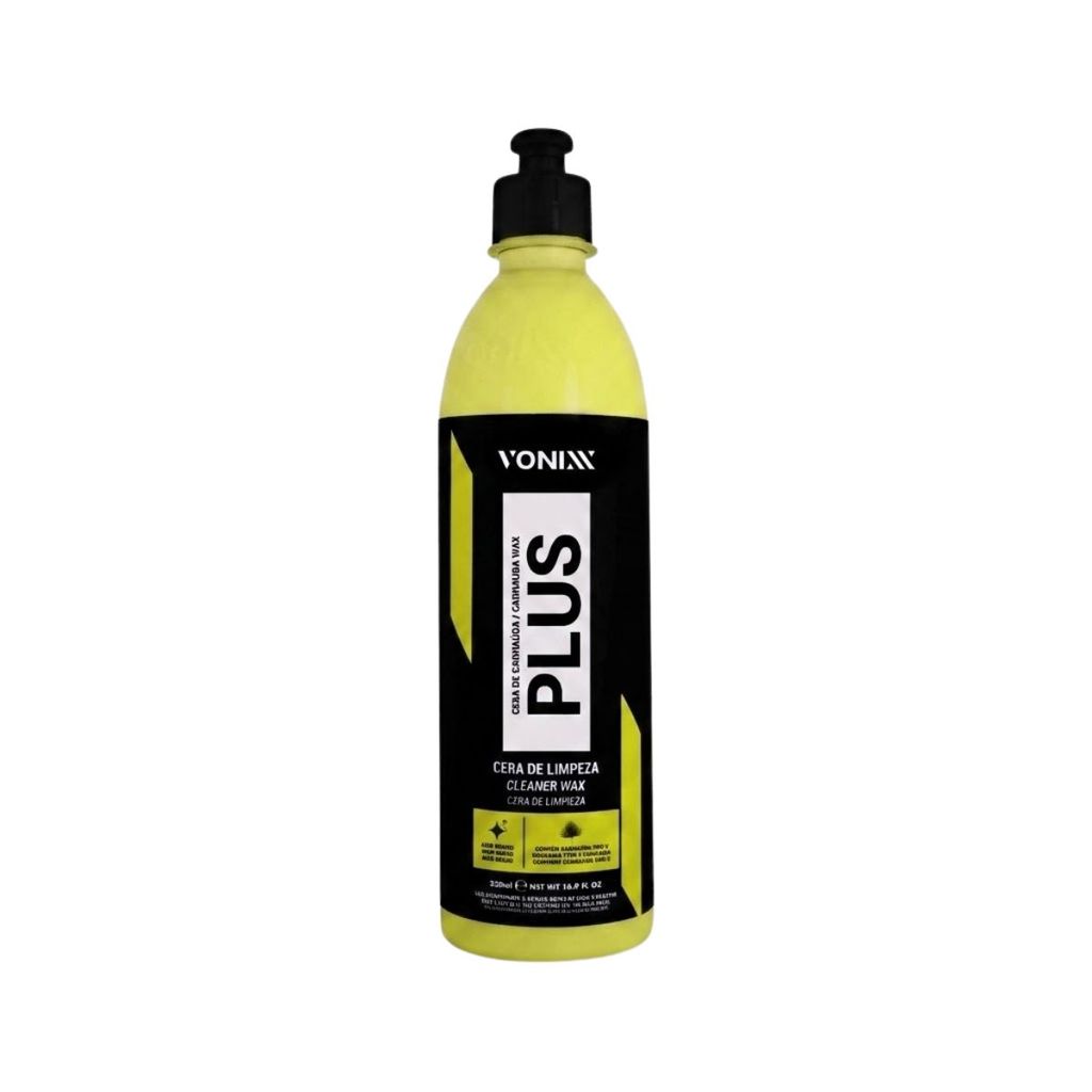 CERA AUTOMOTIVA CARNAUBA PLUS VONIXX LIQUIDA 500ML BRILHO INTENSO ESPELHADO PROTEÇÃO PINTURA CARRO