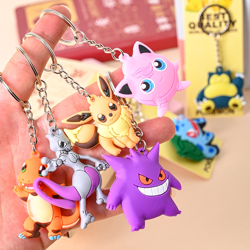30 Estilos Pokemon Pikachu Chaveiro De Liga De Silicone Ação Anime Figuras Acessórios Pingente Porta-Chaves Presentes De Aniversário