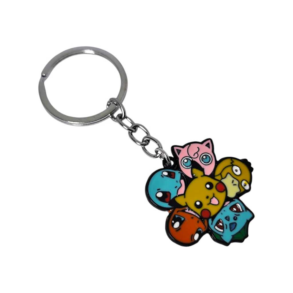 Chaveiro De Metal Pikachu, bulbasaur, Squirtle, Charmander, Meowth E Jigglypuff Anime Pokémon Para Mochila Presente