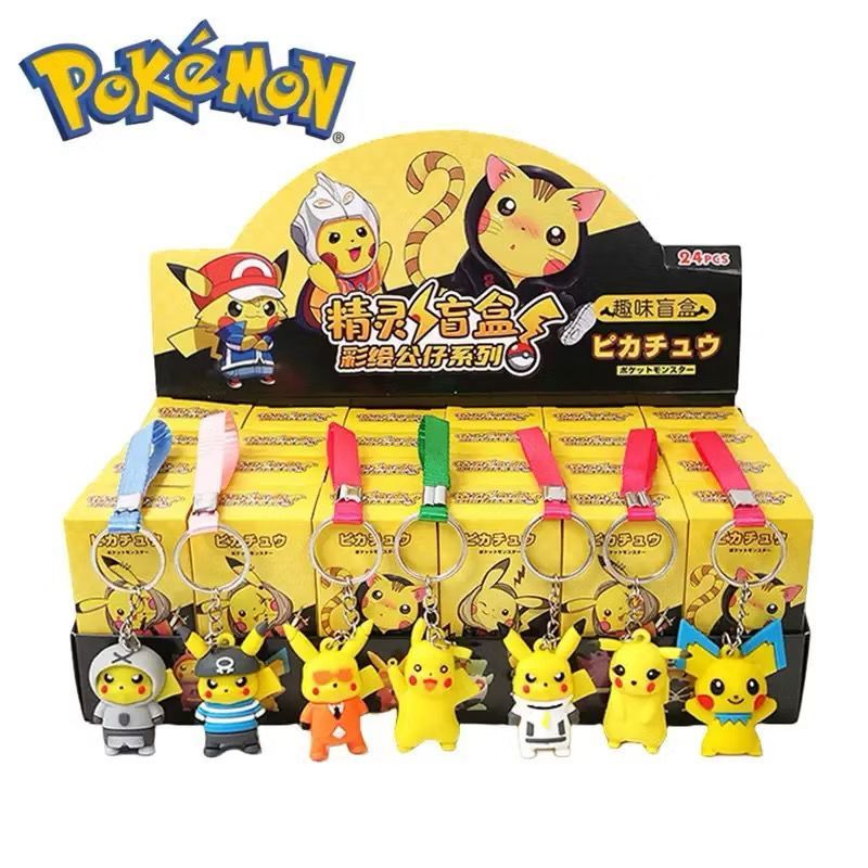 Chaveiro Funism-Pokémon Pikachu Anime, Chaveiro Figuras Pingente, Caixa, Brinquedo Para Crianças