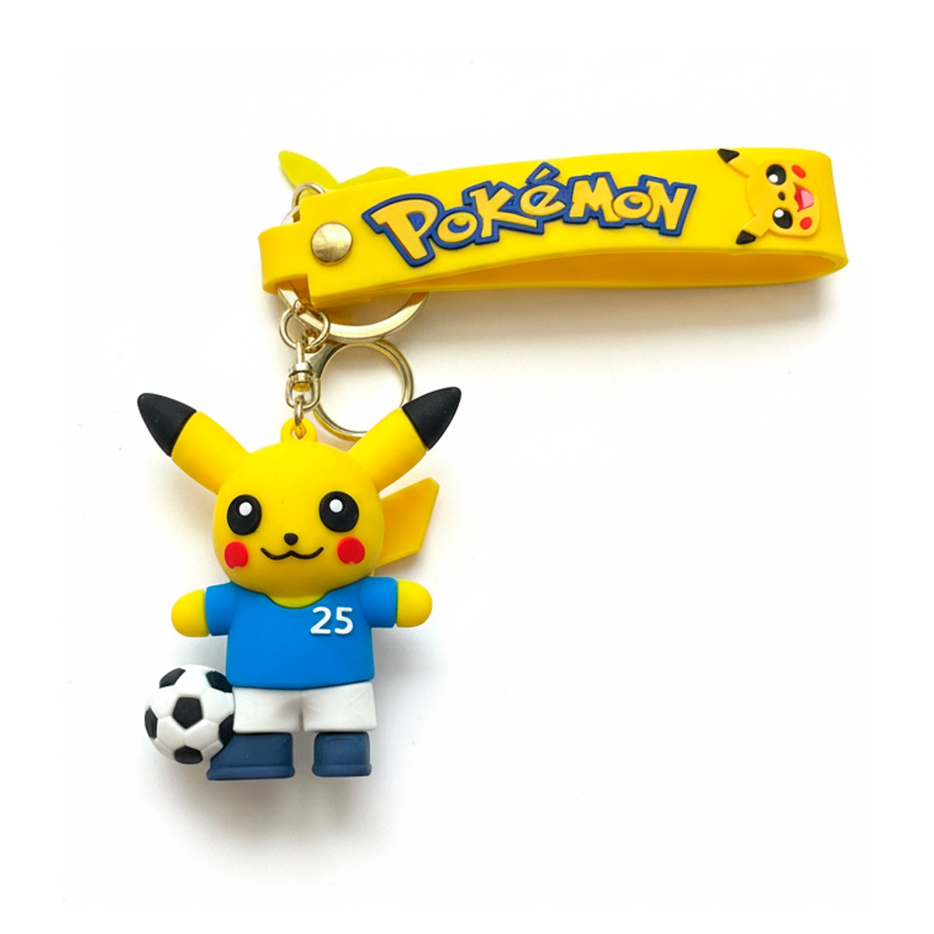 Chaveiro Pikachu Futebol Anime Silicone Colecionável