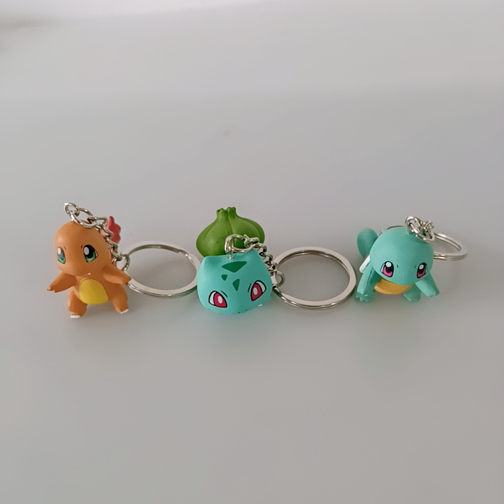 3Pcs 5cm Pokemon Chaveiro Pikachu Anime Ação Figura De Brinquedo Kawaii Cartoon Moda Charmander Psyduck Doll Porta-Chave