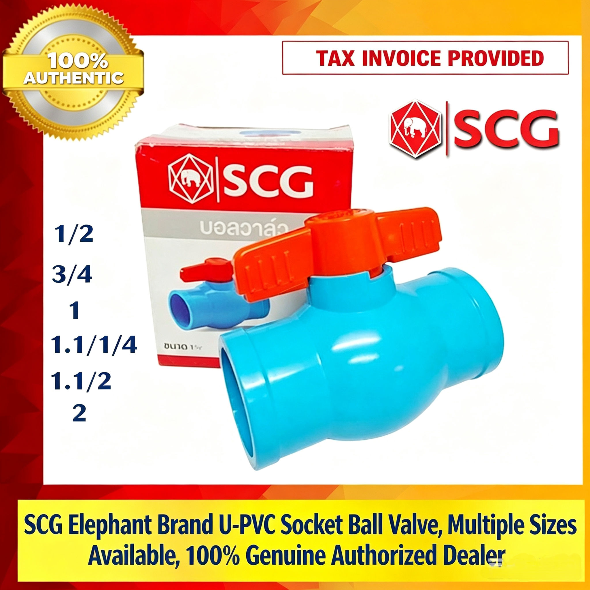 Válvula De Esfera De Soquete De PVC SCG ELEPHANT De Unidade Única , Encaixe De Controle De Fluxo Resistente Com Vários T