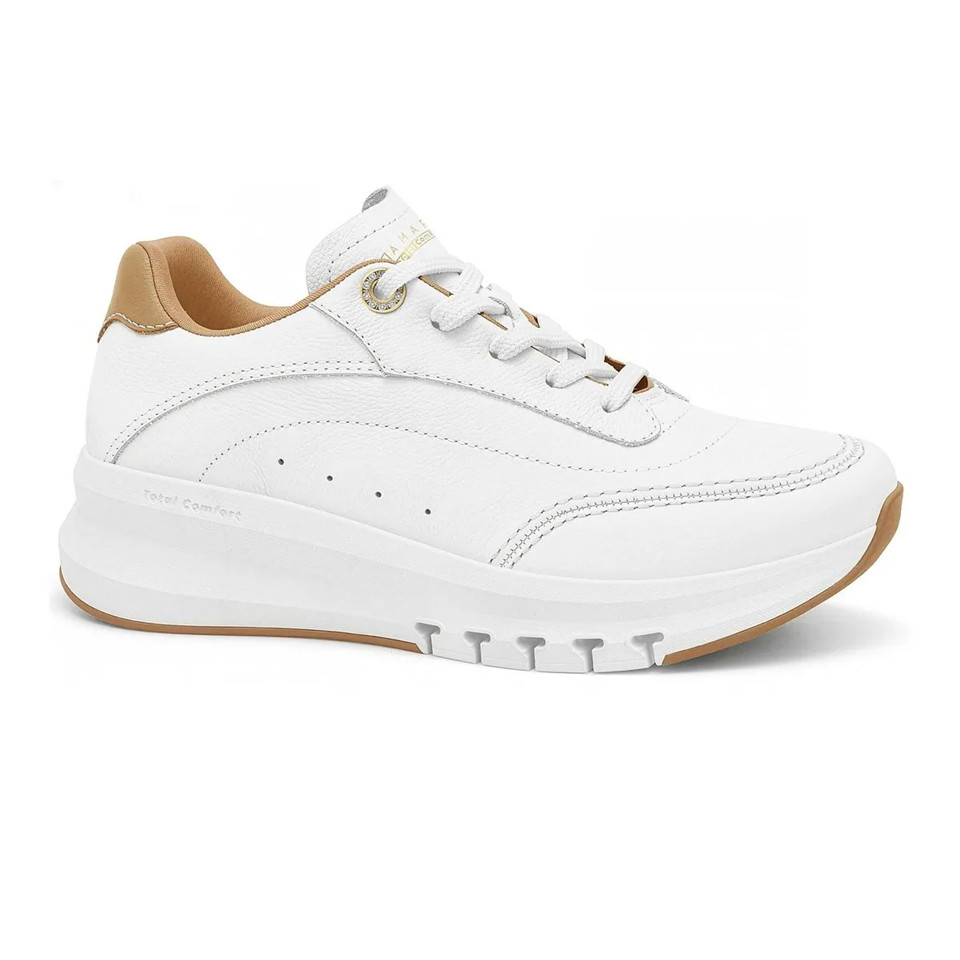 Tênis Casual Jogging Ramarim Feminino Couro Total Confort